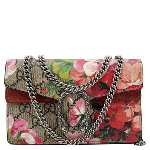Gucci  Dionysus Super Mini Blooms GG Supreme Canvas Crossbody Bag Beige 476432